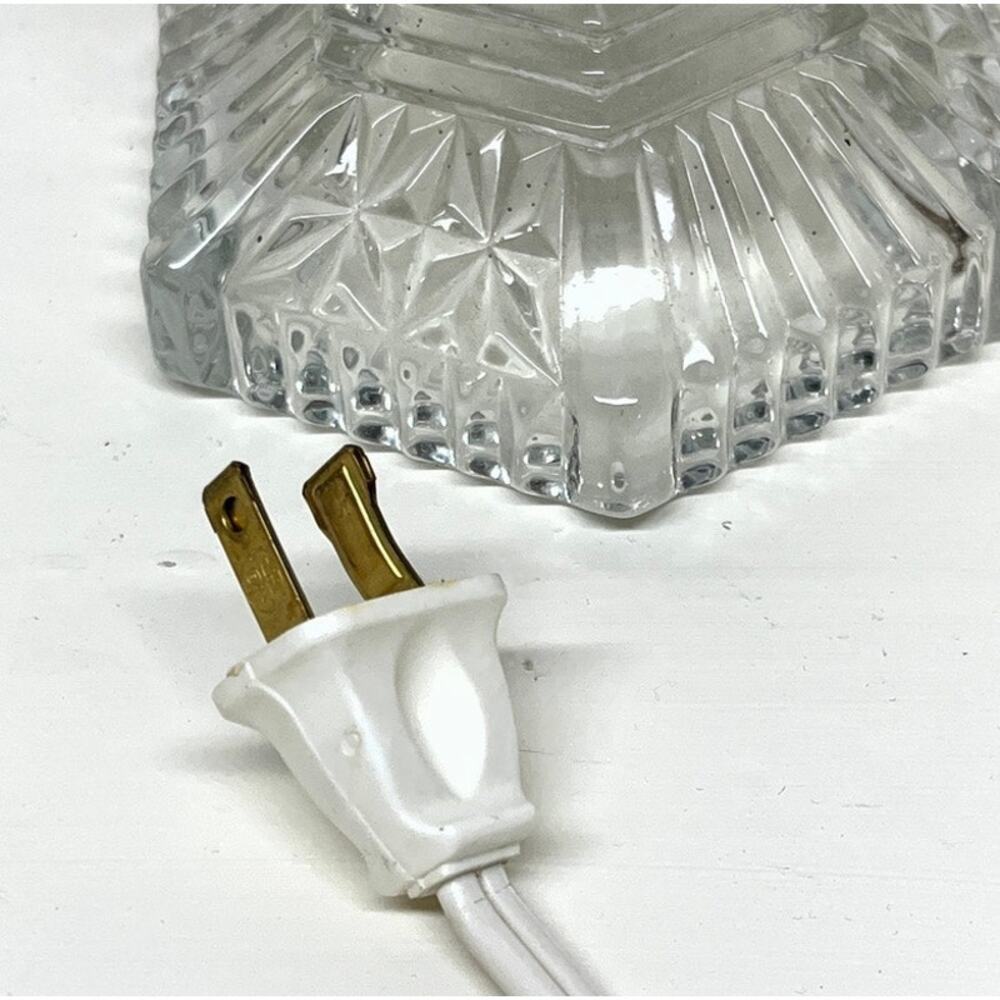 Vintage Glass Boudoir Table Lamp Beaded Fringe Lampshade - Picture 5 of 8